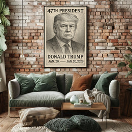 Donald Trump Enduring Leadership Engraved Portrait Poster