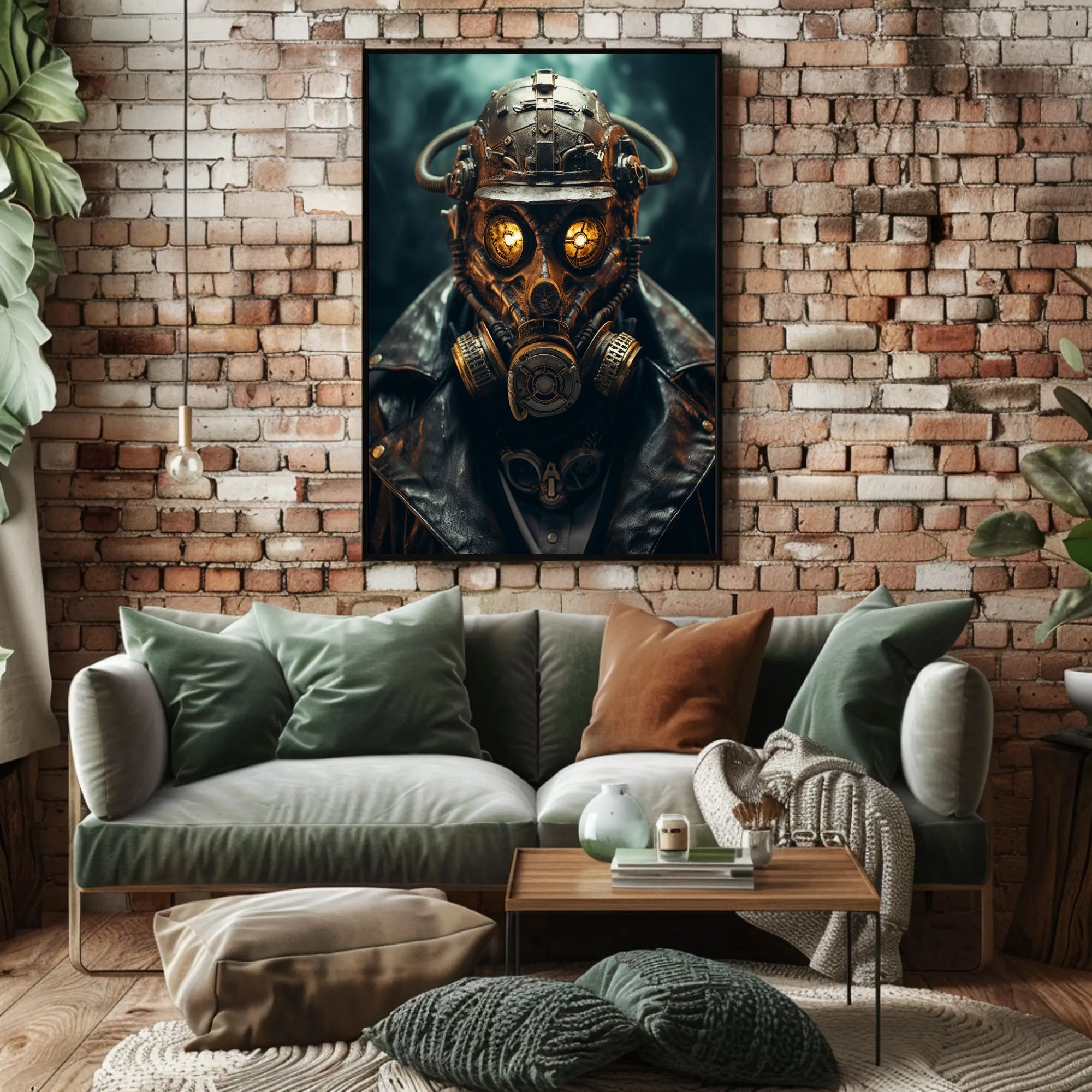 Steampunk Gas Mask Dystopian Futuristic Sci-Fi Poster