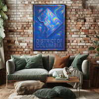 District Of Columbia Vibrant Map Art Poster