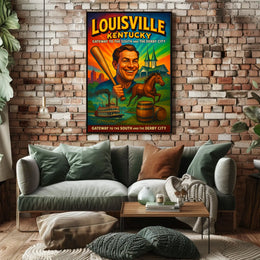 Louisville Kentucky Gateway Southern Cityscape Scenic Travel Wall Art Souvenir Poster