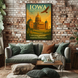 Discover Iowa Heart of the Midwest Poster