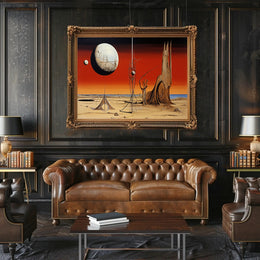 Surreal Extraterrestrial Landscape Poster with Futuristic Sci-Fi Vibe
