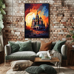 Vibrant St. Basil's Cathedral Travel Art Poster
