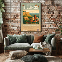 Billings Adventure Travel Poster PosterGoat