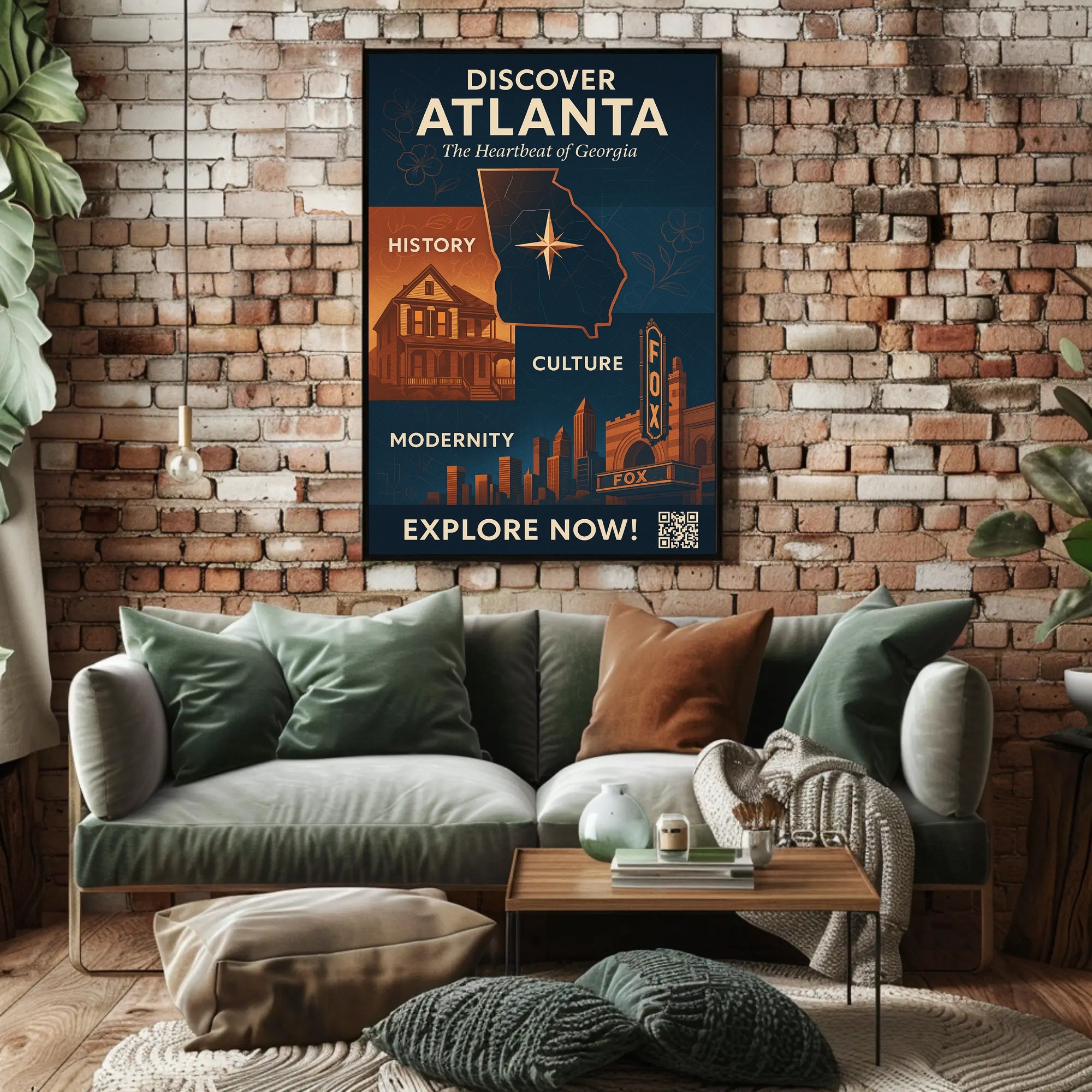 Atlanta Georgia Cultural Treasures Travel Poster PosterGoat