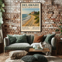Delaware First State Highlights Wall Art Print PosterGoat