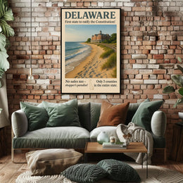 Delaware First State Highlights Wall Art Print PosterGoat