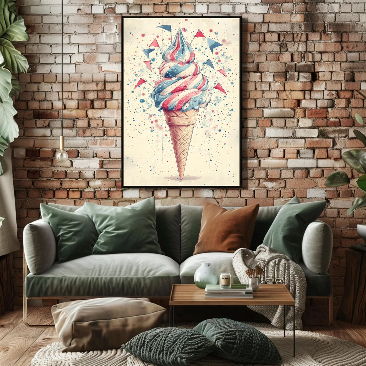Colorful Ice Cream Swirl Pop Art Decor Print Poster
