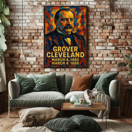 Grover Cleveland 22nd President of the United States Glitch Hop Art Poster