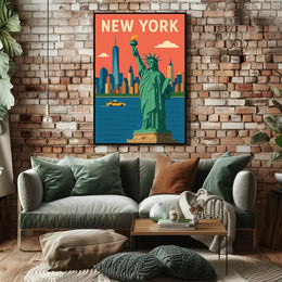 Flat Graphic NYC Poster Museum Quality Print for City Fans