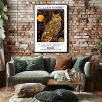 Elegant Owl Motif William Morris Artistic Poster