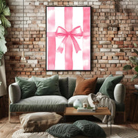 Pink Ribbon Gift Design Decorative Poster Wall Art