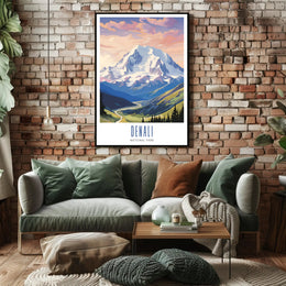 Denali National Park Scenic Travel Poster Print