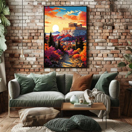 Majestic Sunset Over Athens Cultural or Heritage Poster