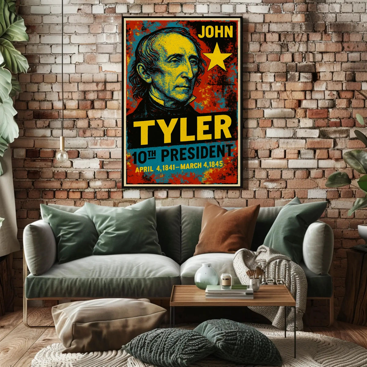 John Tyler 10th President of the United States Graffiti Pop Art Poster