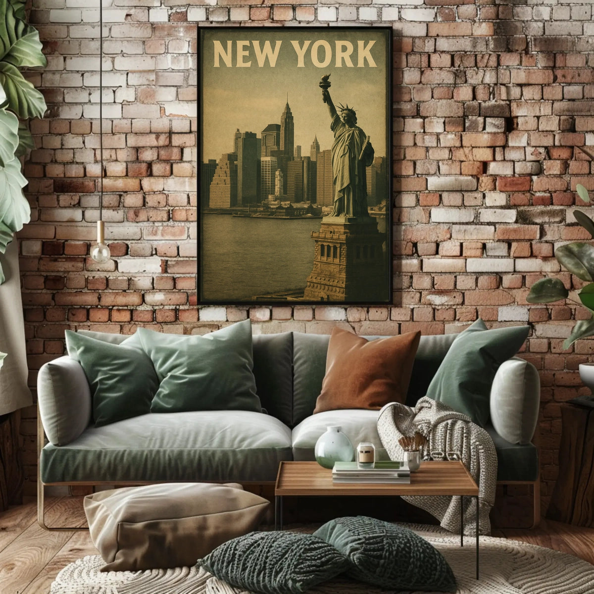 New York Skyline With Statue Of Liberty Poster