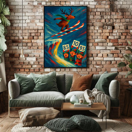Reindeer Ski Jump Spectacle Poster