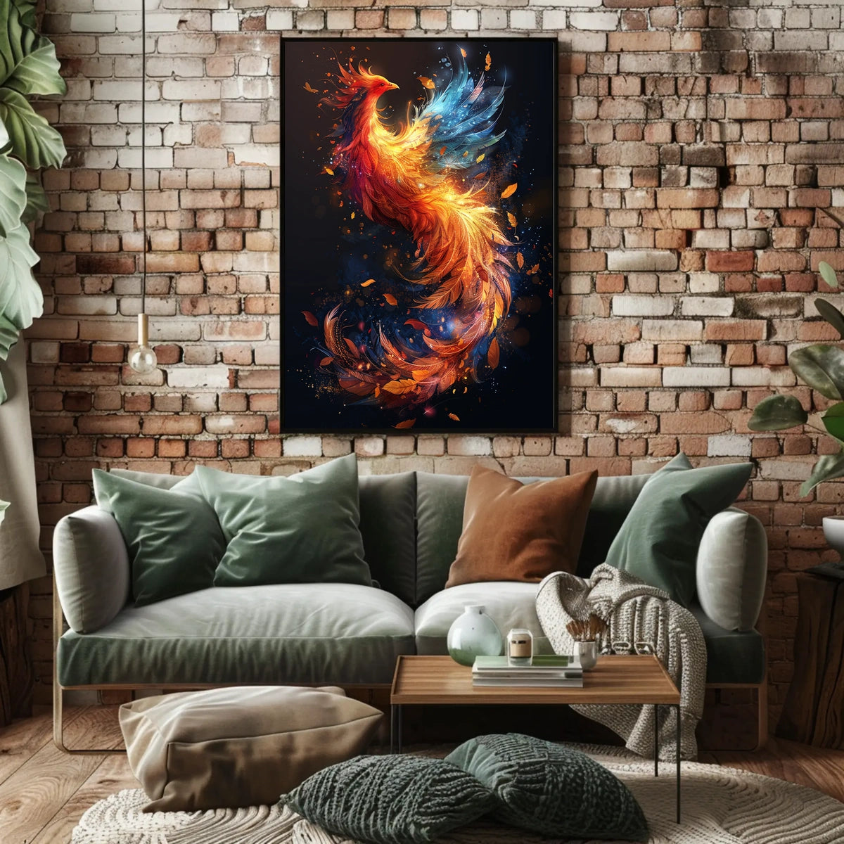 Majestic Phoenix in Flight: Mystical Art Poster