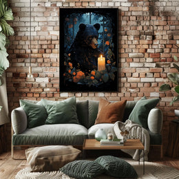 Bear In Candlelight Poster