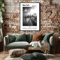 New York City Grand Skyline Poster Vintage Wall Art