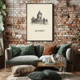 Quebec Architectural Illustration Poster