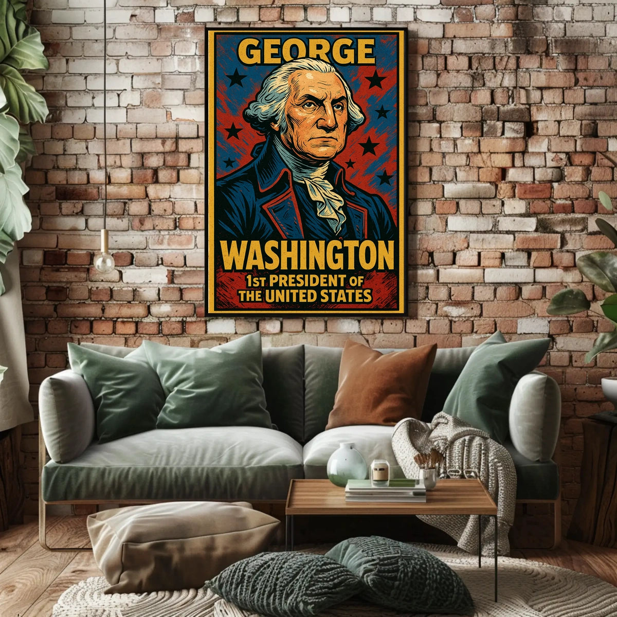 George Washington First President Poster Wall Art Decor