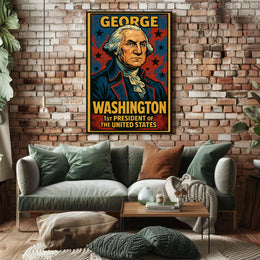 George Washington First President Poster Wall Art Decor