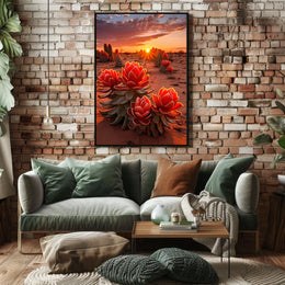 Desert Bloom At Sunset Poster