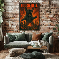 Doggiezilla Poster Real World Scenery Wall Art 18x24