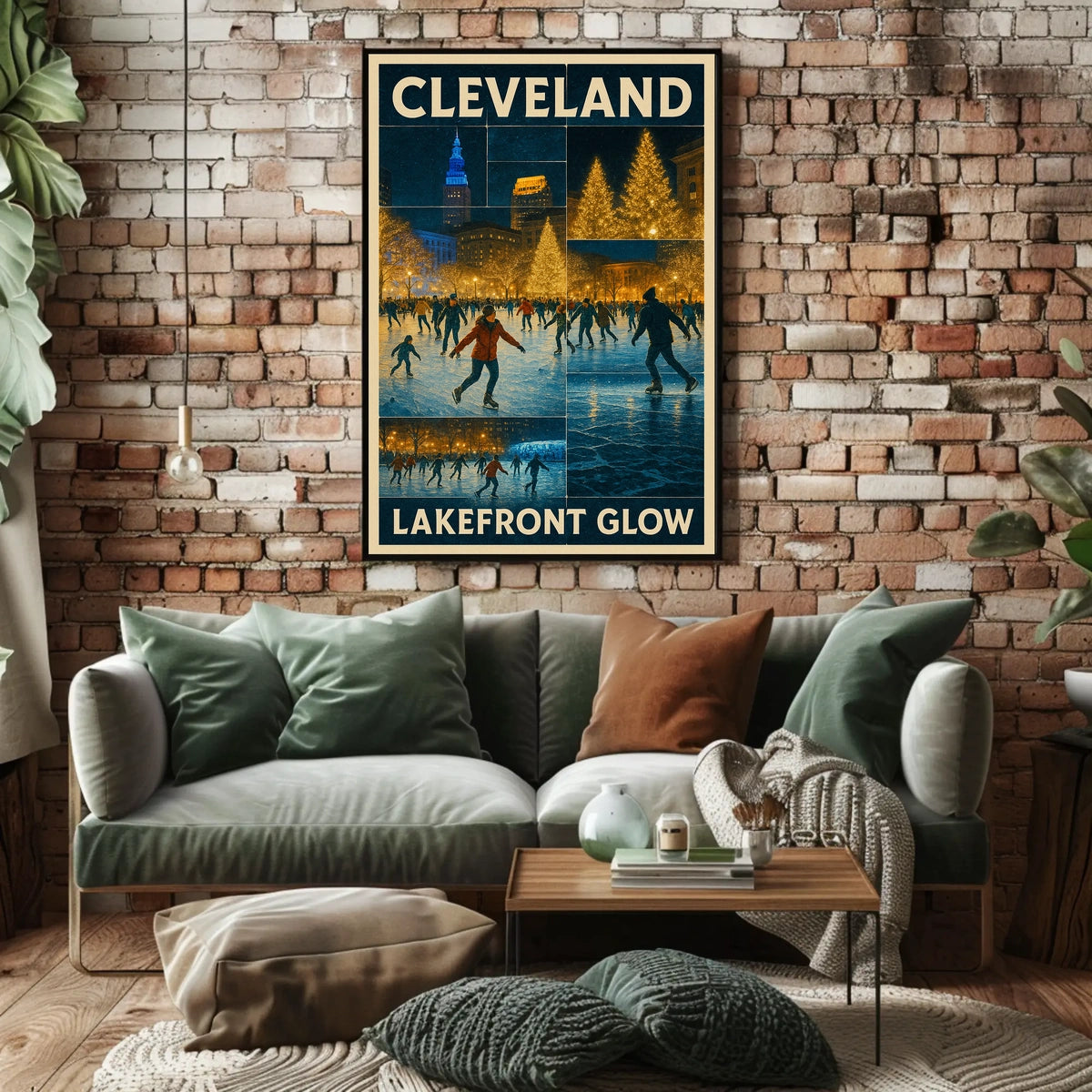 Cleveland Lakefront Glow Poster