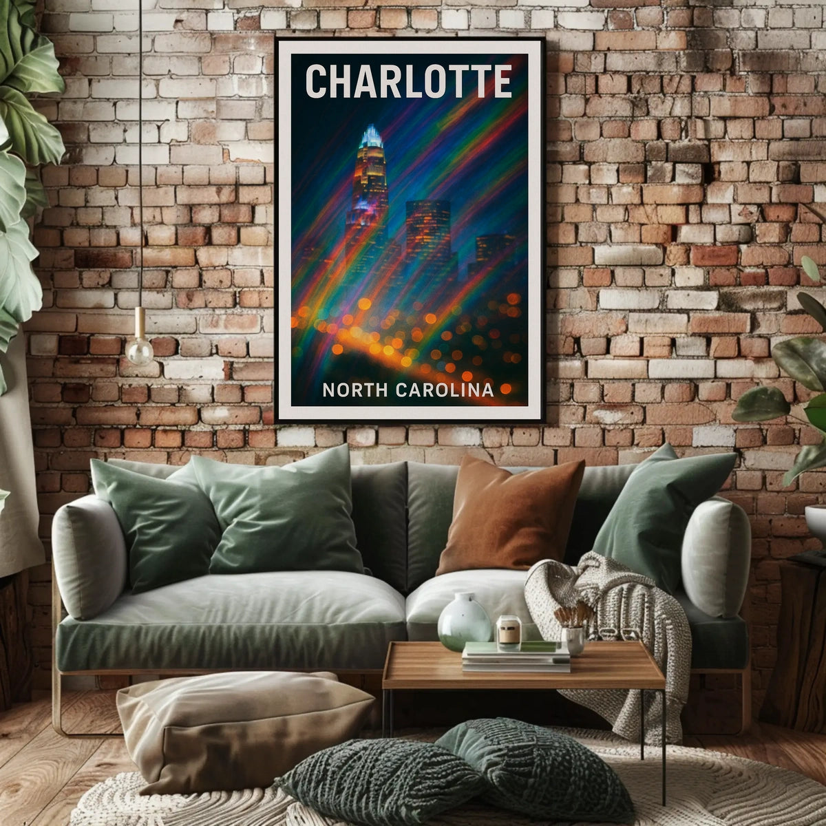 Charlotte Skyline Urban Wanderlust Poster