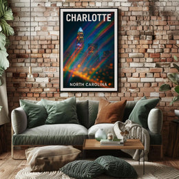 Charlotte Skyline Urban Wanderlust Poster