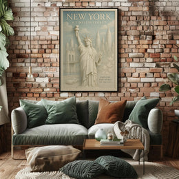 New York City Poster Vintage Elegance Travel Wall Art