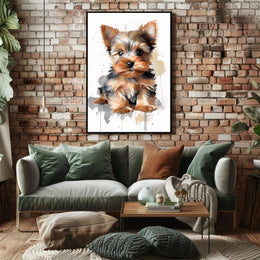 Yorkie Portrait Poster Cute Watercolor Wall Art