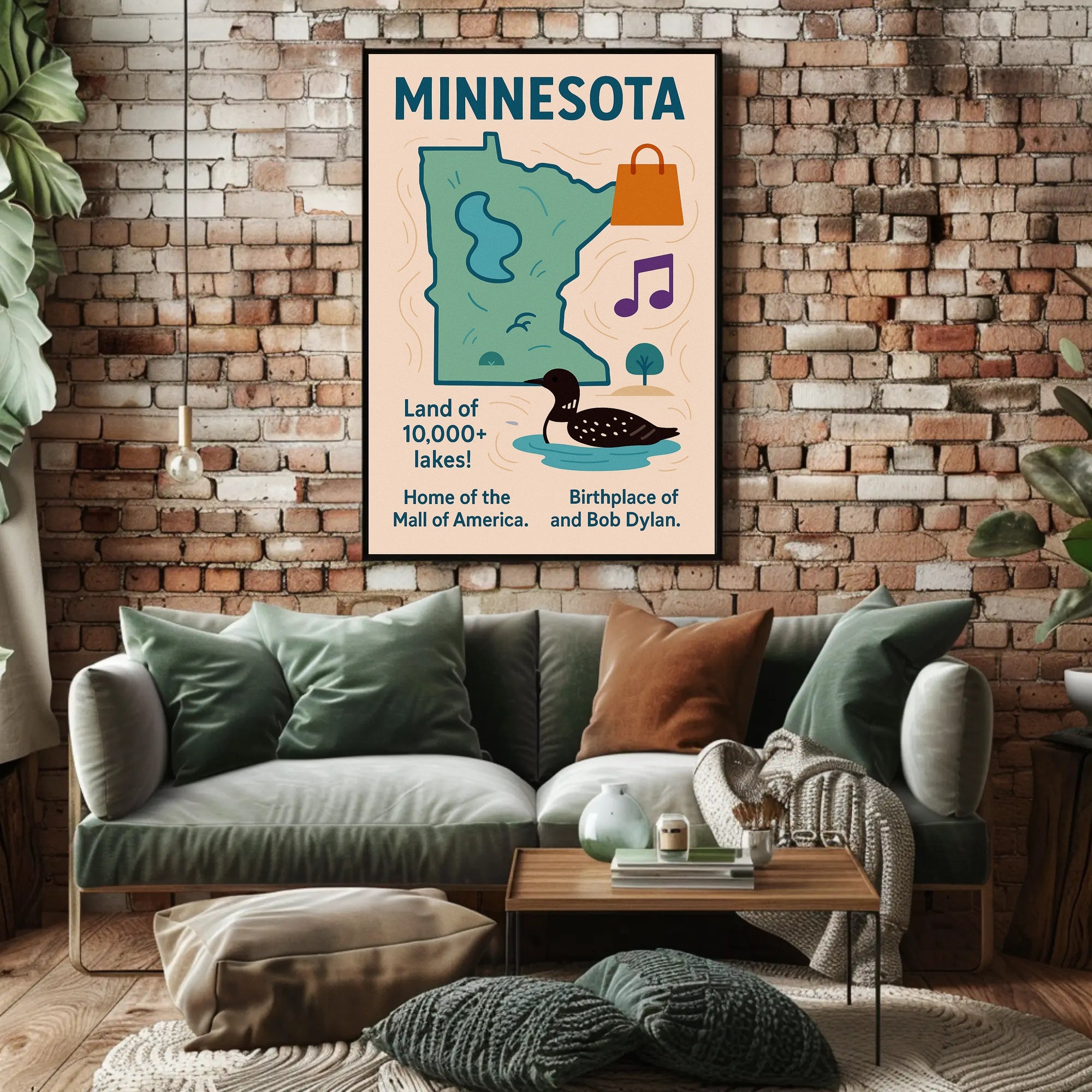 Minnesota Land of 10,000 Lakes Poster