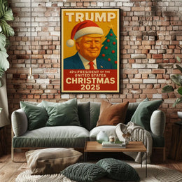 The poster features an individual wearing a Santa hat, suggesting a Christmas theme. Travel Poster