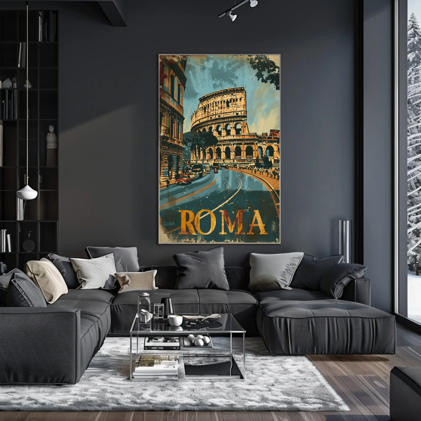 Rome Colosseum Vintage Italy Travel Poster