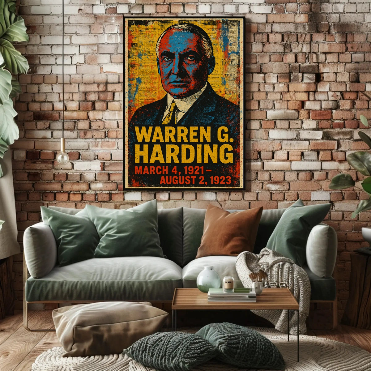 Warren G. Harding 29th President of the United States Street Art Mashup Poster