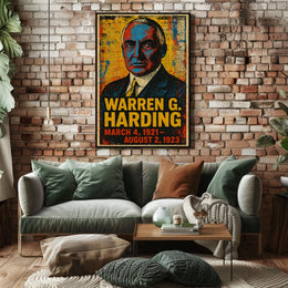 Warren G. Harding 29th President of the United States Street Art Mashup Poster