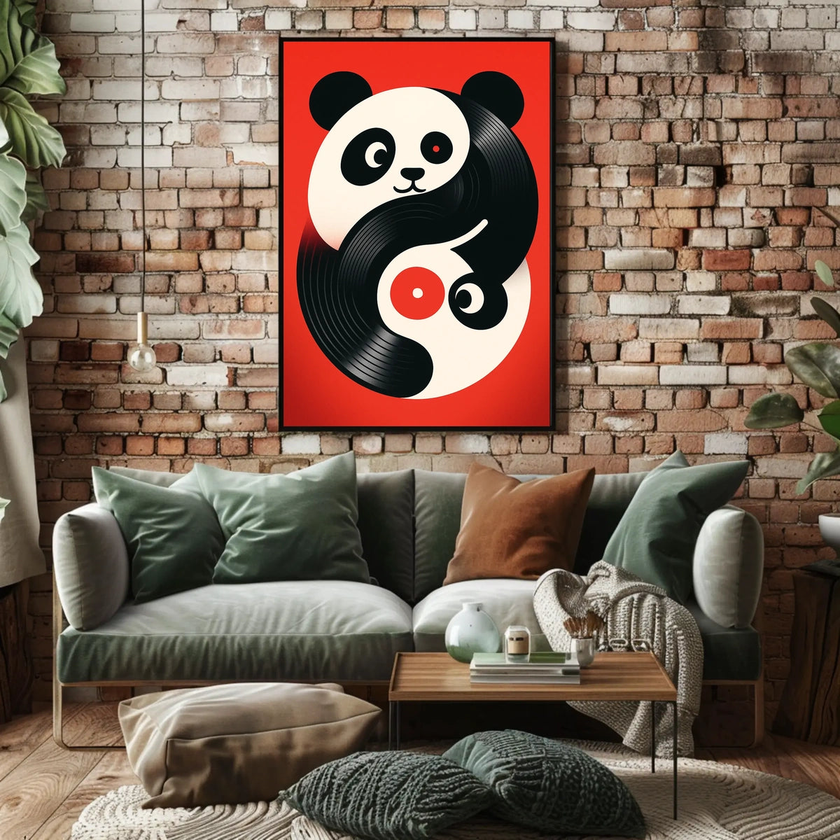 Yin-Yang Panda Vinyl Poster