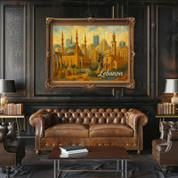 Beirut Cityscape Night View Photography Realism Poster