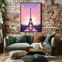 Eiffel Tower Sunset Travel Poster