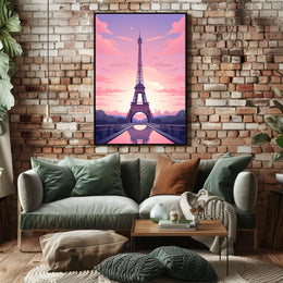 Eiffel Tower Sunset Travel Poster