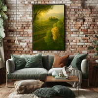 Golden Vineyard Sunrise Poster
