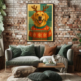 Festive Canine Cheer Poster
