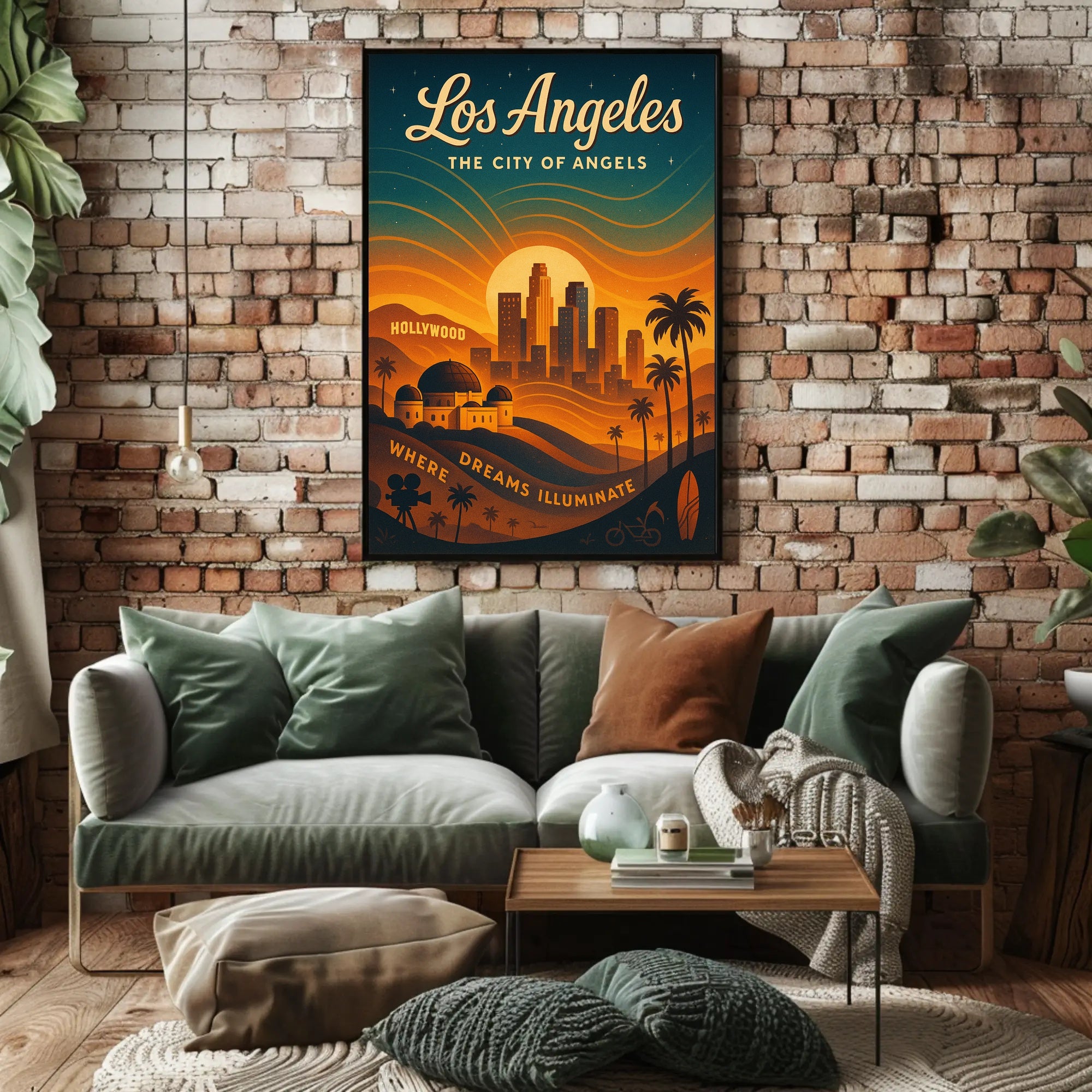 Los Angeles Dreams Illuminate Urban or Cityscape Poster