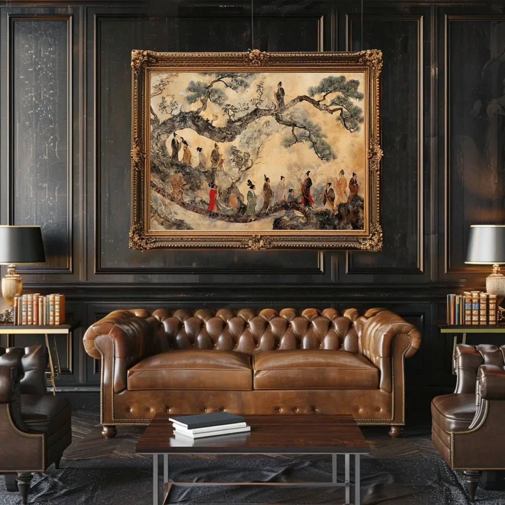 Traditional East Asian Cultural Scene Art Poster
