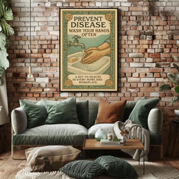 Prevent Disease Wash Your Hands Poster