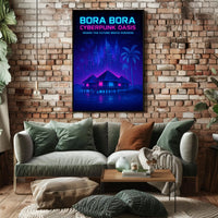 Bora Bora Cyberpunk Oasis Poster PosterGoat