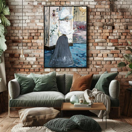 Victorian Elegance: Woman with Feathered Hat Artistic Poster